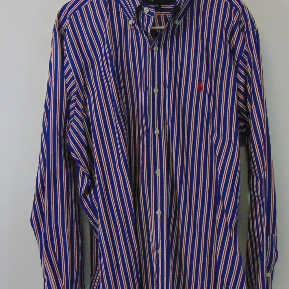 Men's Classic Fit Ralph Lauren Blue Tag Shirt Larg